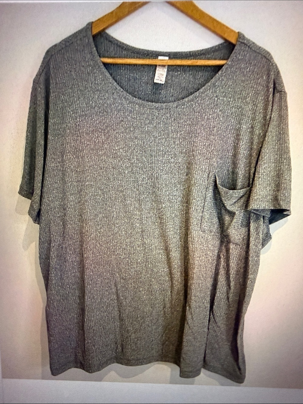 George Woman Gray Stretch Short Sleeve Comfortable Pullover T Shirt Size 4X